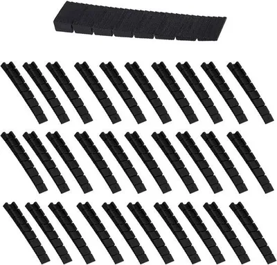Produktbild von Plastikunterlagen - 30 Teile schwarz - für Tische, Sessel, Schränke und Türen - Rutschhemm-Design - inkl. Abstandhalter.