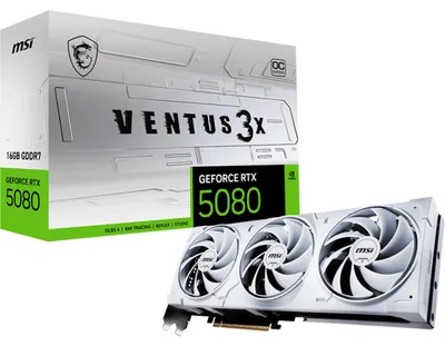 Image de MSI RTX5080 Ventus 3X OC WHITE, 16GB GDDR7 HDMI 3xDP