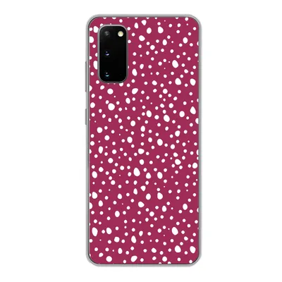 Produktbild von MuchoWow® Handyhülle Schutzhülle Hülle für Samsung Galaxy S20 Tupfen - Rot - Weiß Silikon Softcase Handy Hülle - Bild