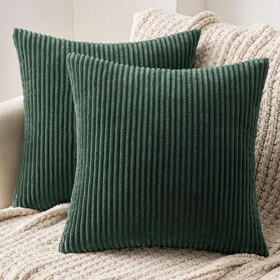 Produktbild von Set mit 2 Kissenbezügen aus Cord, dekorative Sofakissen, Zierkissenbezüge mit verdecktem Reißverschluss, 45x45 cm (18x18 Zoll)