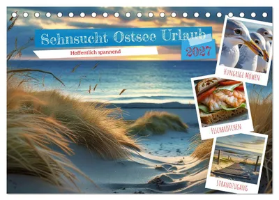 Produktbild von Sehnsucht Ostsee Urlaub (Tischkalender 2027 DIN A5 quer), CALVENDO Monatskalender