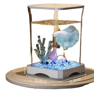 Produktbild von Desktop-Aquarium, LED-Beleuchtung, einfache Pflege, Weiß