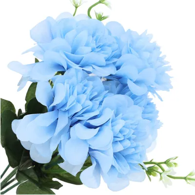 Produktbild von Dekolo Künstliche Blumensträuße Deko Dekoration Zierpflanze Pfingstrosen Himmelblau