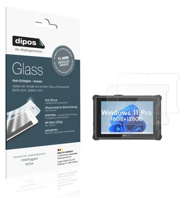 Produktbild von 2x Schutzfolie für ONERugged M20A matt - Anti-Shock 9H Folie dipos Glass Kunststoffglas