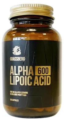 Produktbild von Grassberg Alpha Lipoic Acid 600 (60 Caps) Unflavoured - Vitamine, Mineralien & Gesundheit - Gelenkunterstützung