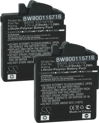 Produktbild von vhbw 2x Akku kompatibel mit Sennheiser PXC 310, PX 360 BT, PX 360, PXC 360 BT, PXC 310 BT Wireless Headset Kopfhörer (270 mAh, 3,7 V, Li-Polymer)