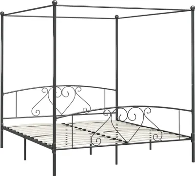 Immagine prodotto di Struttura letto a baldacchino in metallo grigio 200 x 200 cm