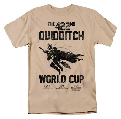 Image de T-shirt "Coupe du Monde" Harry Potter, modèle unie pour hommes/femmes, référence TV38692 (taille L), couleur sable