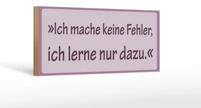 Produktbild von Holzschild Spruch 27x10cm Ich mache keine Fehler
