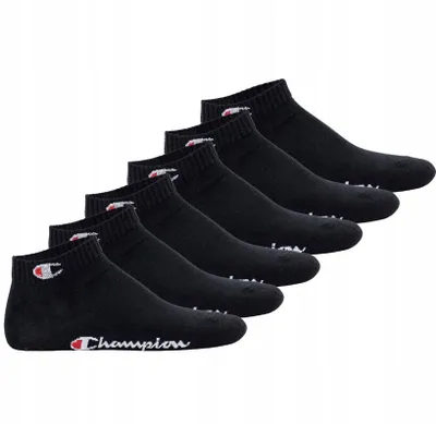 Immagine prodotto di Champion calzini unisex, confezione da 6 - calzini a quarti, basic, logo nero EU 35-38
