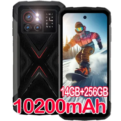 Image de Smartphone Robuste HOTWAV Cyber X 14Go+256Go 10200mAh 6,78'' FHD+ 64MP Téléphone Incassable avec Écran Secondaire Arrière NFC Noir