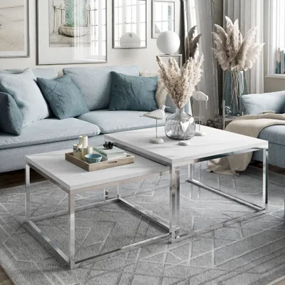 Produktbild von Couchtisch YOSHI 2in1 LEVANTO Chromgestell 36x42 cm