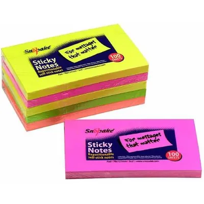 Produktbild von Haftnotizen Neon-farbig Mini 100 Blatt 127mmx76mm