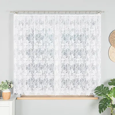 Obrázek produktu pro Dekorační krátká vzorovaná záclona na žabky PATRYCJA 160 bílá 300x160 cm MyBestHome
