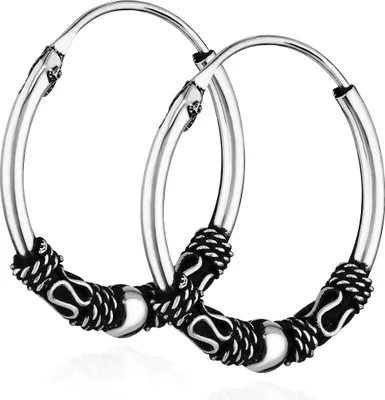 Produktbild von Paar 925 Sterling Silber Keltische Celtic Gothic Creolen 18mm 7252