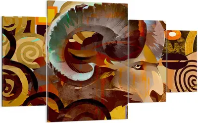 Produktbild von Bild auf Leinwand - Leinwandbild - Tier Abstraktion - 160x90cm - Wand Bild - Wanddeko - Wandbilder - Leinwanddruck - Bilder - Kunstdruck - Wanddekoration - Leinwand bilder - Wandkunst - DL160x90-4037
