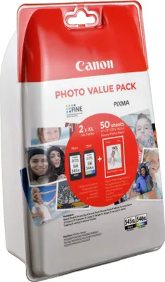 Produktbild von Canon PG-545XL/CL-546XL Photo Value Pack, Schwarz, Cyan, Magenta, Gelb, 2 Stück(e), Foto-Wertpaket