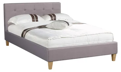 Produktbild von Polsterbett ADELE Bett mit Stoff in grau 120x200 cm Doppelbett Jugendbett inklusive Lattenrost, Stoffbezug