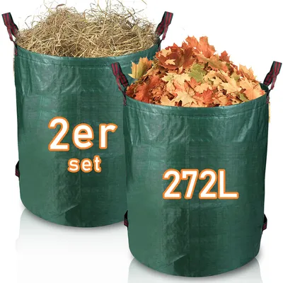 Produktbild von Jopassy 2X Gartensack Gartensäcke Gartenabfallsack Garten Laubsack XXL 272L Abfallbehälter