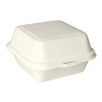 Immagine prodotto di Scatole per hamburger Papstar in canna da zucchero bianca 14 x 15 x 8 cm 25 pezzi