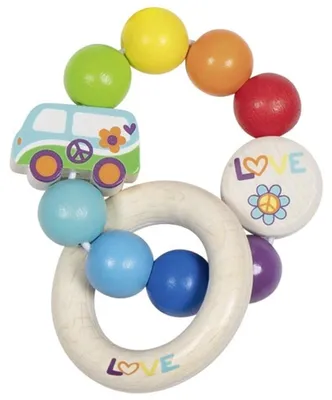 Image de Goki Elastik Griffling Arc-en-ciel Van Jouet de motricité en bois pour bébé 65359