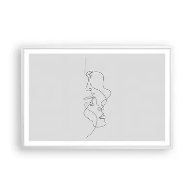 Produktbild von Gerahmtes Poster - Weißer Rahmen - Stück Linear Paar - 91,5x61 cm - Wand Bild - Wanddeko - Wandbilder - Kunstposter - Wandposter - Bilderrahmen - Bilder - Kunstdruck - Wanddekoration - P2WAA91x61-4895