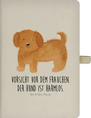 Produktbild von Mr. & Mrs. Panda A5 Notizheft Hund Flauschig - Transparent - Geschenk, notizbuch, Hunde, Witzig, Journal, Hundeliebe, Adressbuch, Sprüche, Tagebuch, Reisetagebuch