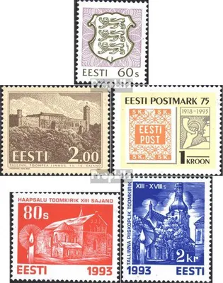 Produktbild von Briefmarken Estland 1993 Mi 211,213,214,216-217 (kompl.Ausg.) gestempelt Staatswappen