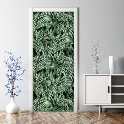 Produktbild von Dekorative Klebefolie selbstklebend Tapete Türposter dekoration Abstrakte Blätter 70 x 200 cm