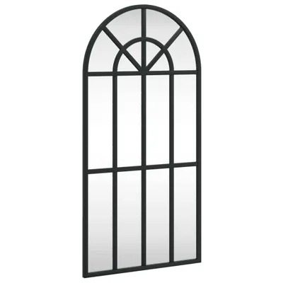 Zdjęcie produktu dla Lustro ścienne, czarne, 30x60 cm, zakończone łukiem, żelazo
