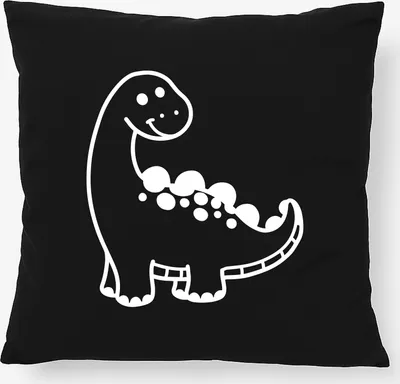Produktbild von Huuraa Kissen Apatosaurus Dinosaurier 40x40cm mit Füllung Black Baumwolle Dekokissen Geschenkidee