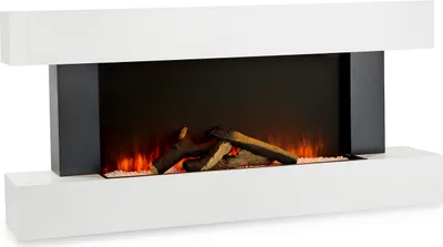 Obrázek produktu pro Klarstein Dekorativní krb s LED plameny, elektrický krb s ohřívačem, 2000W elektrický krb, energeticky úsporný elektrický krb, nástěnný krb s dálkovým ovládáním a časovačem, elektrické krby s MDF krytem