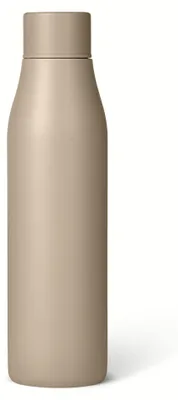 Productafbeelding van A. Basis: Geïsoleerde waterfles van roestvrij staal, 591,5 ml, BPA-vrij, linnenkleurig