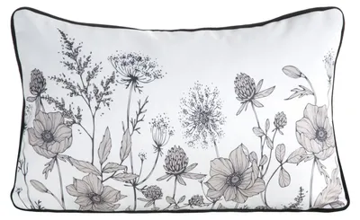 Zdjęcie produktu dla Poduszka dekoracyjna welwetowa AGNES 45x30 cm biało-beżowa w cętki