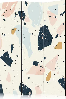 Zdjęcie produktu dla Parawan jednostronny Tła i desenie 135x172 cm 3-częściowy biały