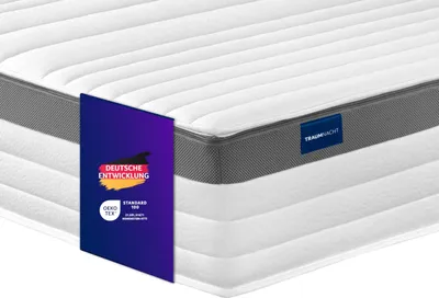 Pocketfederkernmatratze 100x200 cm, H2, 7-Zonen, 1000 Federn