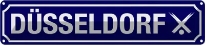 Produktbild von vianmo Blechschild 10x46 cm Düsseldorf Wappen Flagge Abenteuer Reisen Urlaub