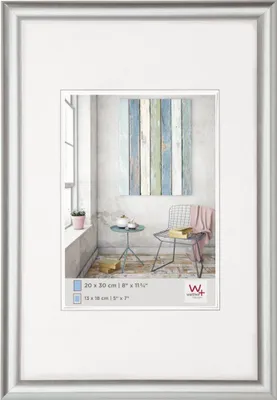 Produktbild von Walther Design KP100S, Einzelbilderrahmen, Kunststoff, Silber, Wand, 50 x 70 cm, Rechteckig