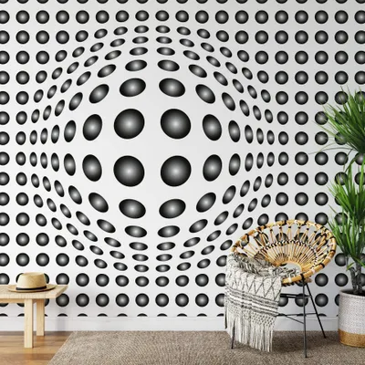 Produktbild von A.S. Création Vlies Fototapete 3D  Dots Black and White DD118889 -  Tapete