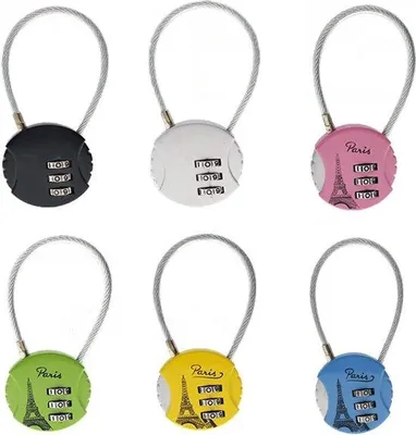 Image de Cadenas à combinaison, 3 chiffres, pour valises et coffres-forts, 6 couleurs