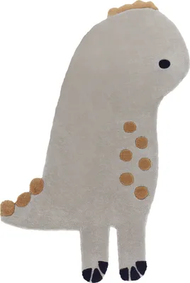 Produktbild von BELIANI Teppich Grau Wolle Rechteckig 100 x 160 cm Dinosaurier-Form Handgetuftet Modernes Design Kinderteppich für Fußbodenheizung