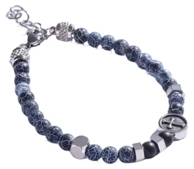 Produktbild von Perlenarmband fü r Herren mit gebrochenem Achat MCGB5025