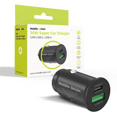 Image de Mobile Origin 30W Super Car Charger Ca19 - Usb-C, Usb-A