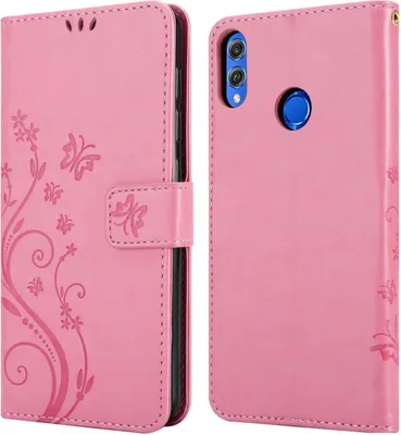 Image de Cadorabo Housse pour Honor 8X Housse de protection en rose Housse pour portable Etui Case Fleurs Flower