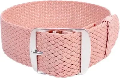 Obrázek produktu pro Řemínek na hodinky ClassicWatchStraps Perlon - růžový, 22 mm, broušená stříbrná