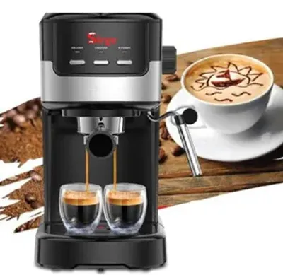 Produktbild von Kávovar na espresso a cappuccino 1100 W, 15 bar, 2 filtry na mletou kávu, černý