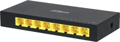 Immagine prodotto di Switch dahua a 8 porte 10/100/1000 mbps 186x106x33 mm 4kv 0,5kv