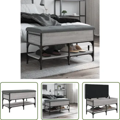 Obrázek produktu pro The Living Store Lavice na boty Grey Sonoma 82x42x45 cm Materiál na bázi dřeva