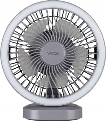 Obrázek produktu pro Stolní ventilátor s baterií a světlem 48xSMD šedý VA0338G Vayox