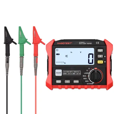 Obrázok produktu pre HABOTEST HT5910 Digitálny tester RCD, 4,7" LCD merač odporu a napätia s podsvietením a pamäťou údajov